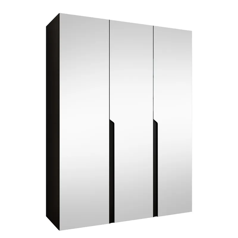 Milias Garderobeskap med speil 150x202 cm - svart - Oppbevaring - Klesoppbevaring - Garderober & garderobesystem