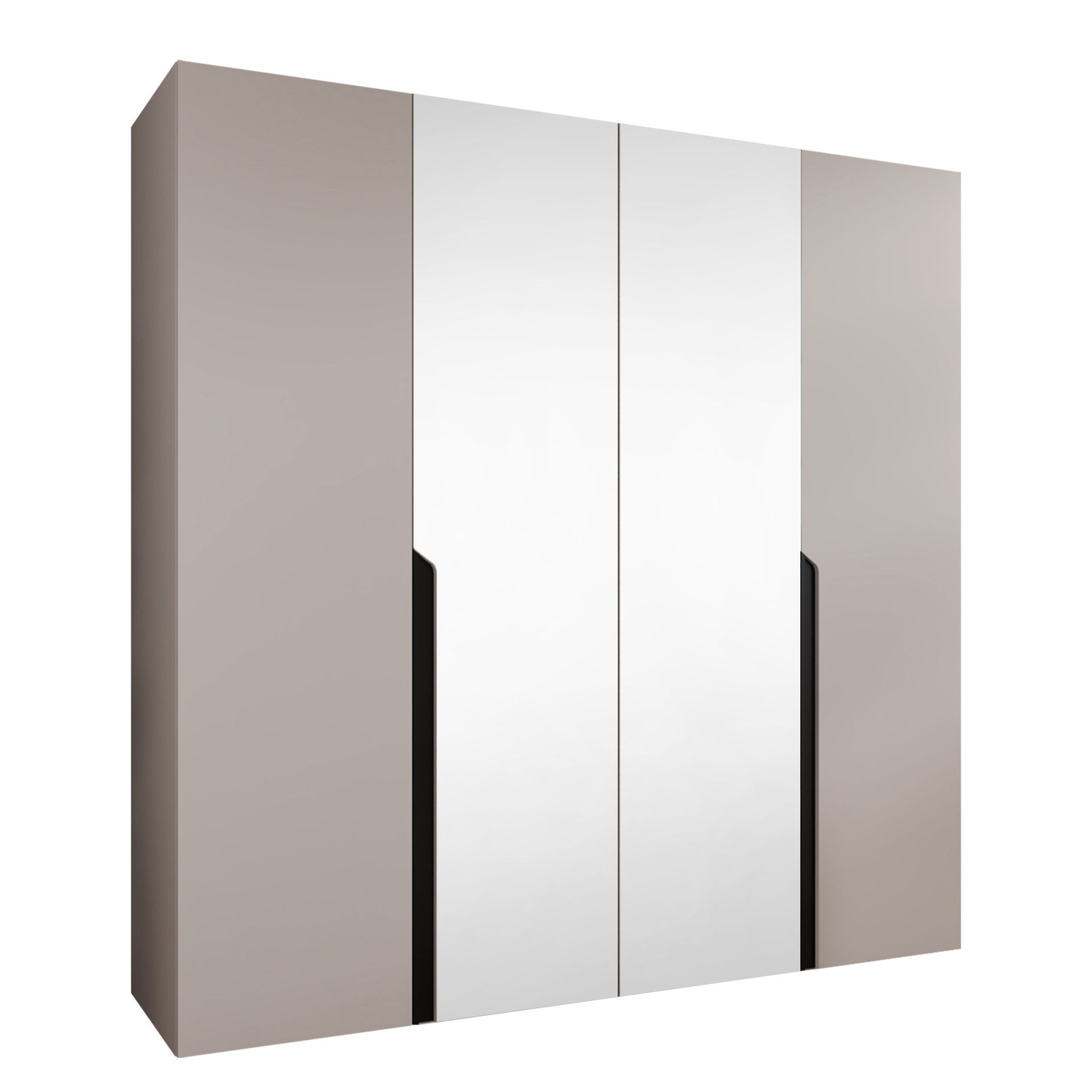 Milias Garderobeskap med speil 200x202 cm - beige