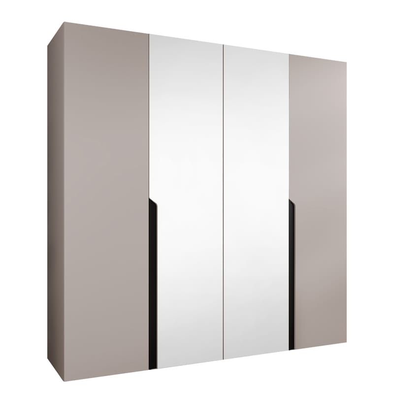 Milias Garderobeskap med speil 200x202 cm - beige - Oppbevaring - Klesoppbevaring - Garderober & garderobesystem
