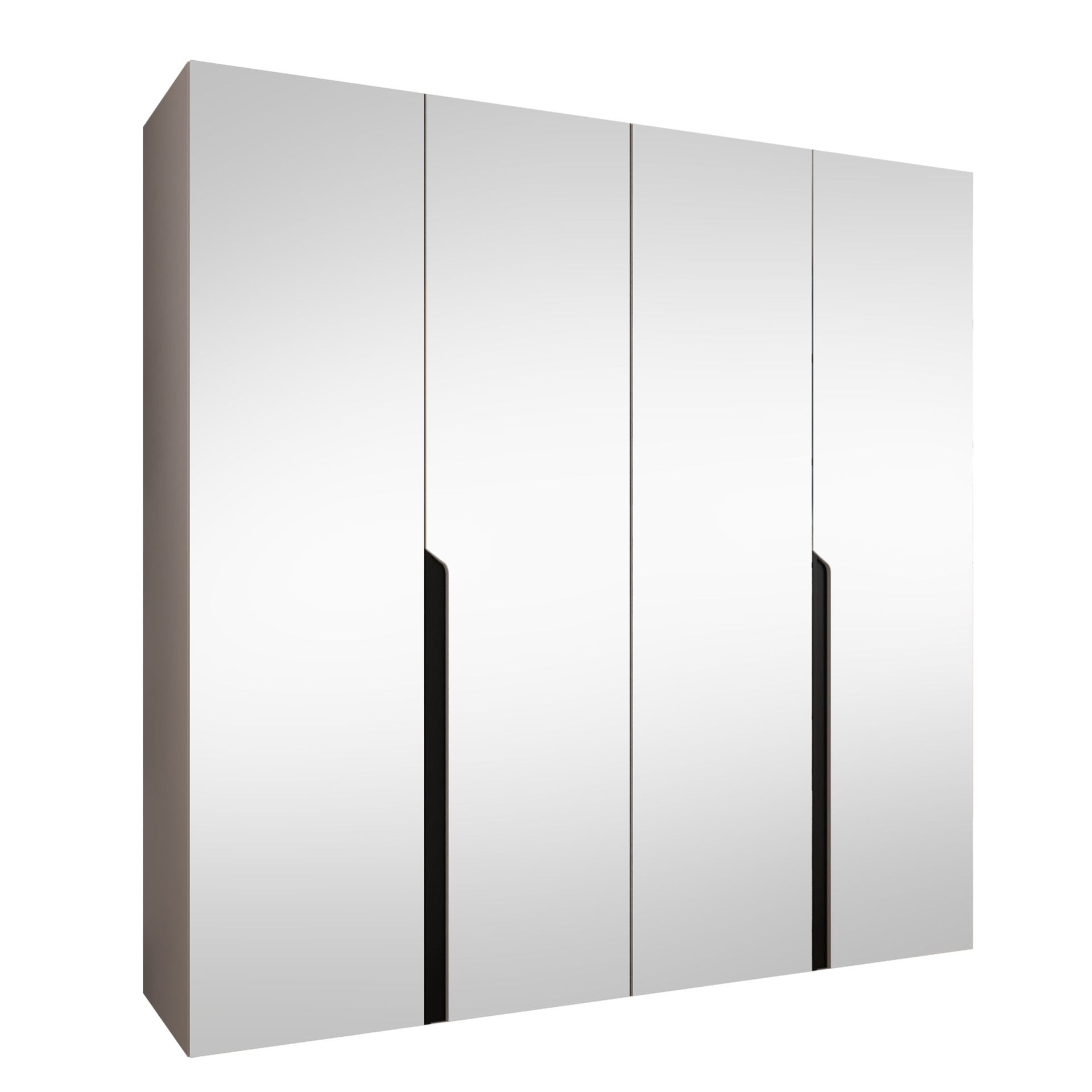 Milias Garderobeskap med speil 200x202 cm - beige