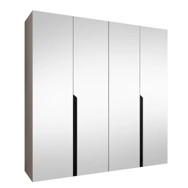 Milias Garderobeskap med speil 200x202 cm, beige