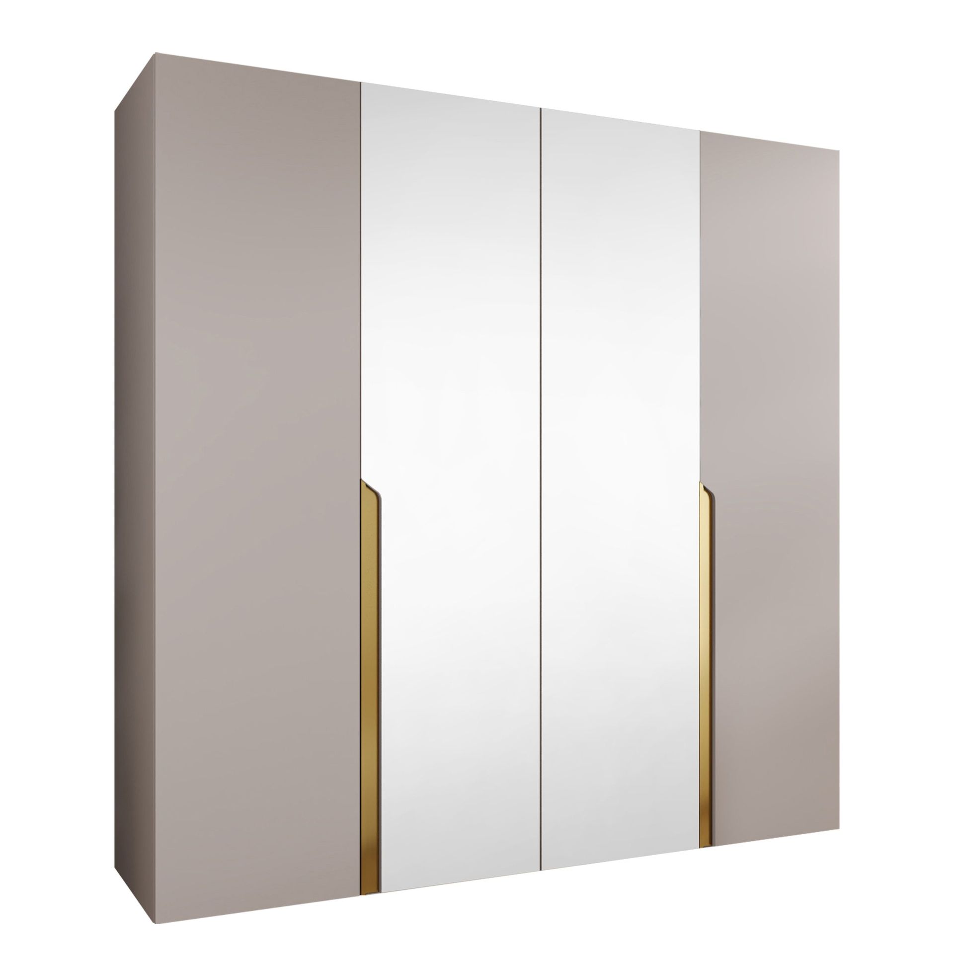 Milias Garderobeskap med speil 200x202 cm - beige