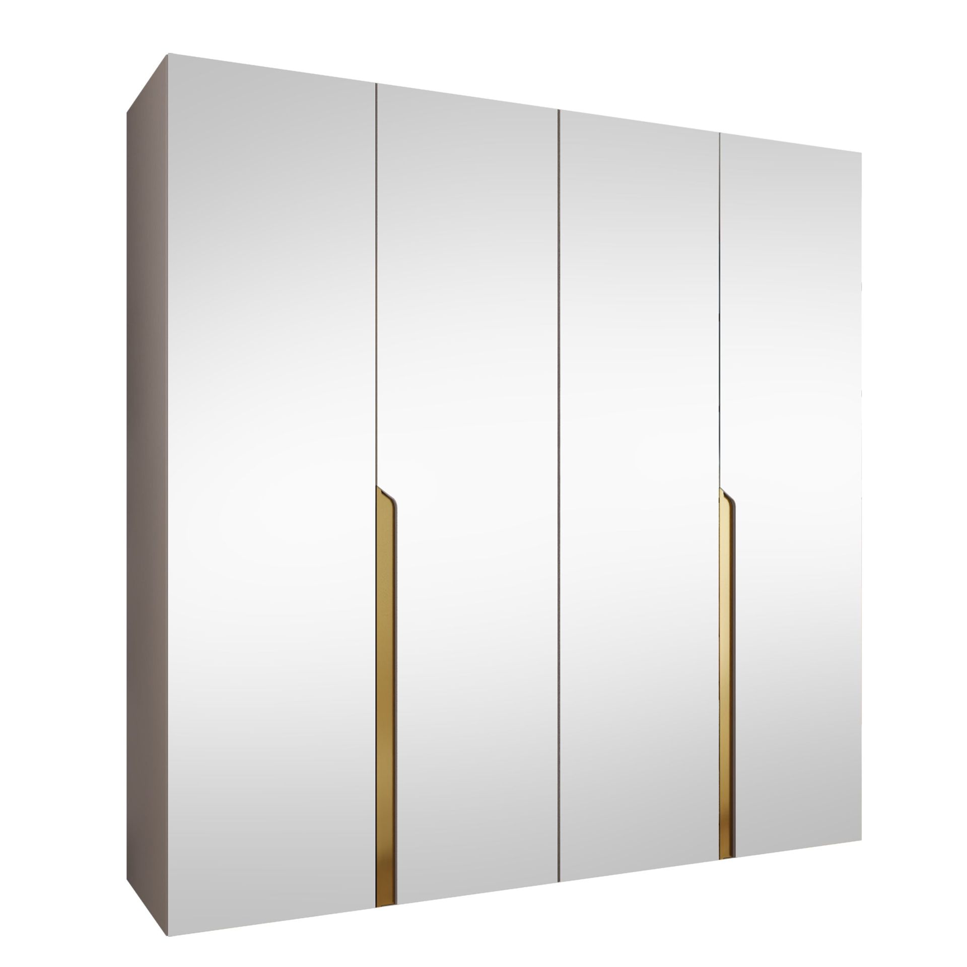 Milias Garderobeskap med speil 200x202 cm - beige