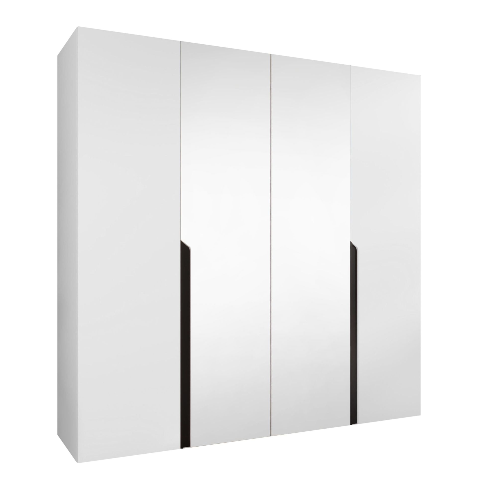 Milias Garderobeskap med speil 200x202 cm - hvit