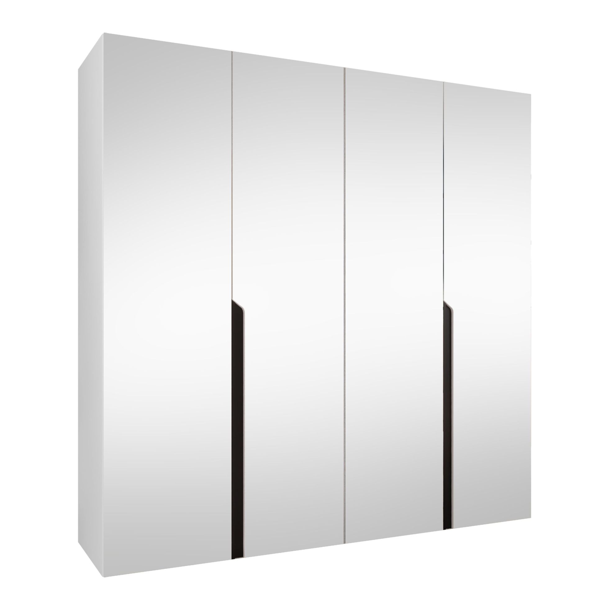 Milias Garderobeskap med speil 200x202 cm - hvit