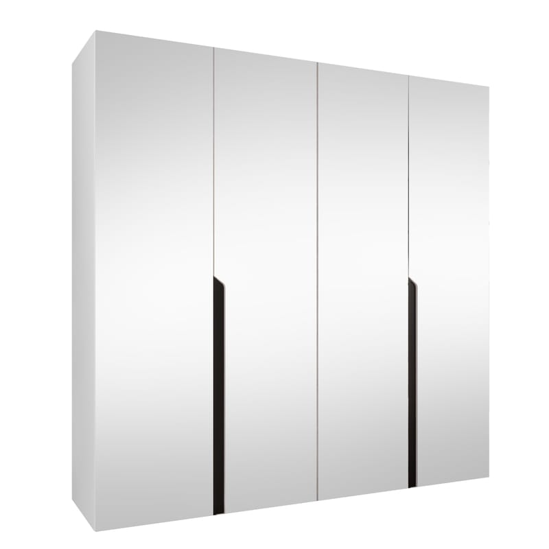 Milias Garderobeskap med speil 200x202 cm - hvit - Oppbevaring - Klesoppbevaring - Garderober & garderobesystem - Garderobeskap & klesskap