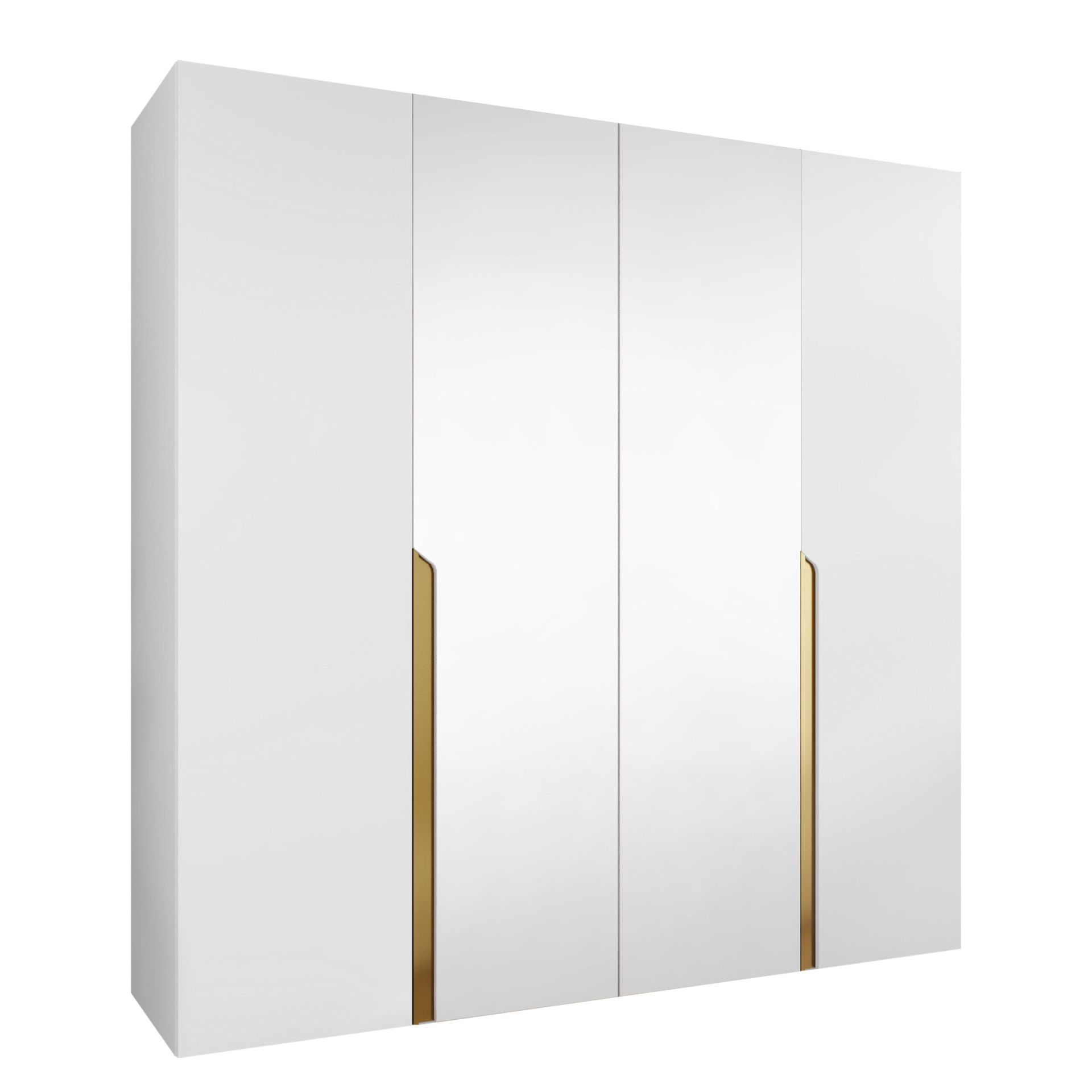 Milias Garderobeskap med speil 200x202 cm - hvit