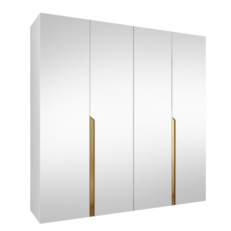 Milias Garderobeskap med speil 200x202 cm, hvit