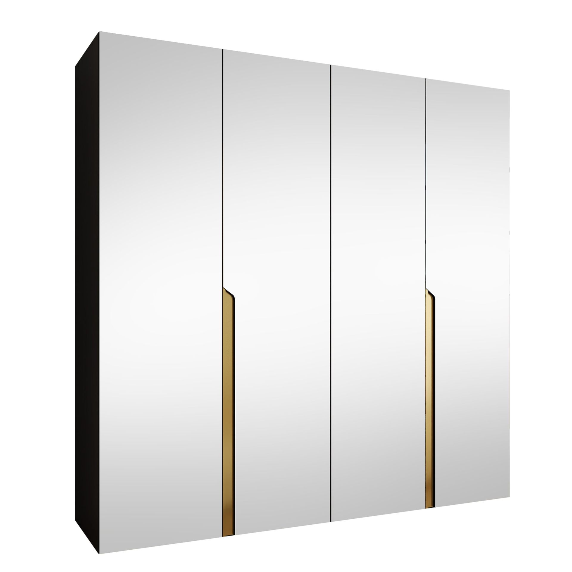 Milias Garderobeskap med speil 200x202 cm - svart