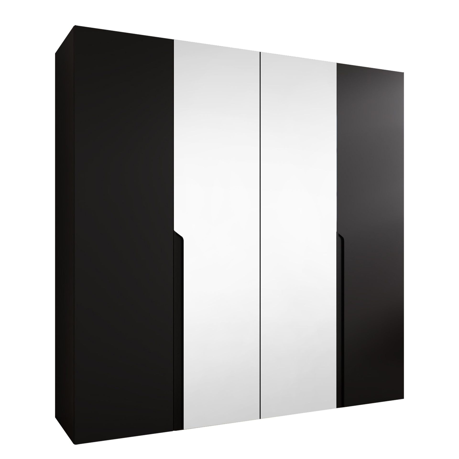 Milias Garderobeskap med speil 200x202 cm - svart