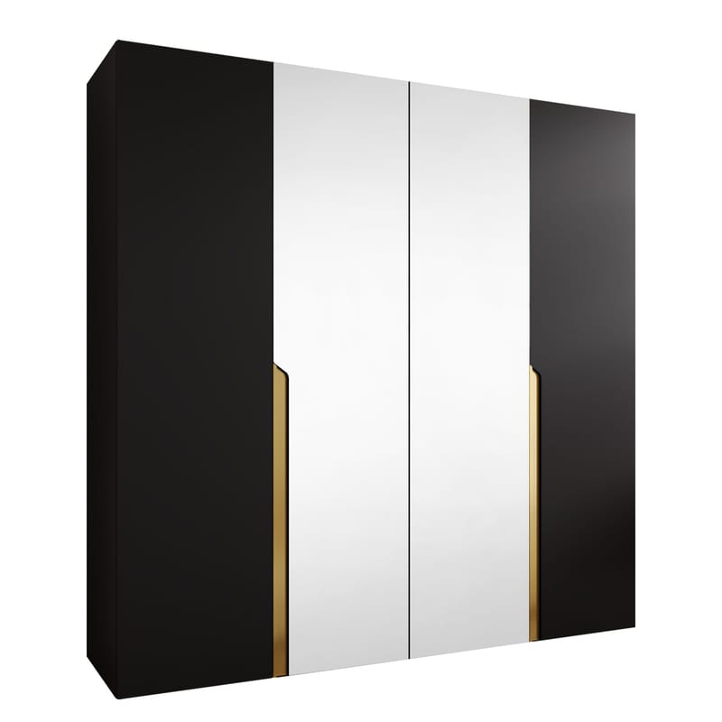 Milias Garderobeskap med speil 200x202 cm, svart