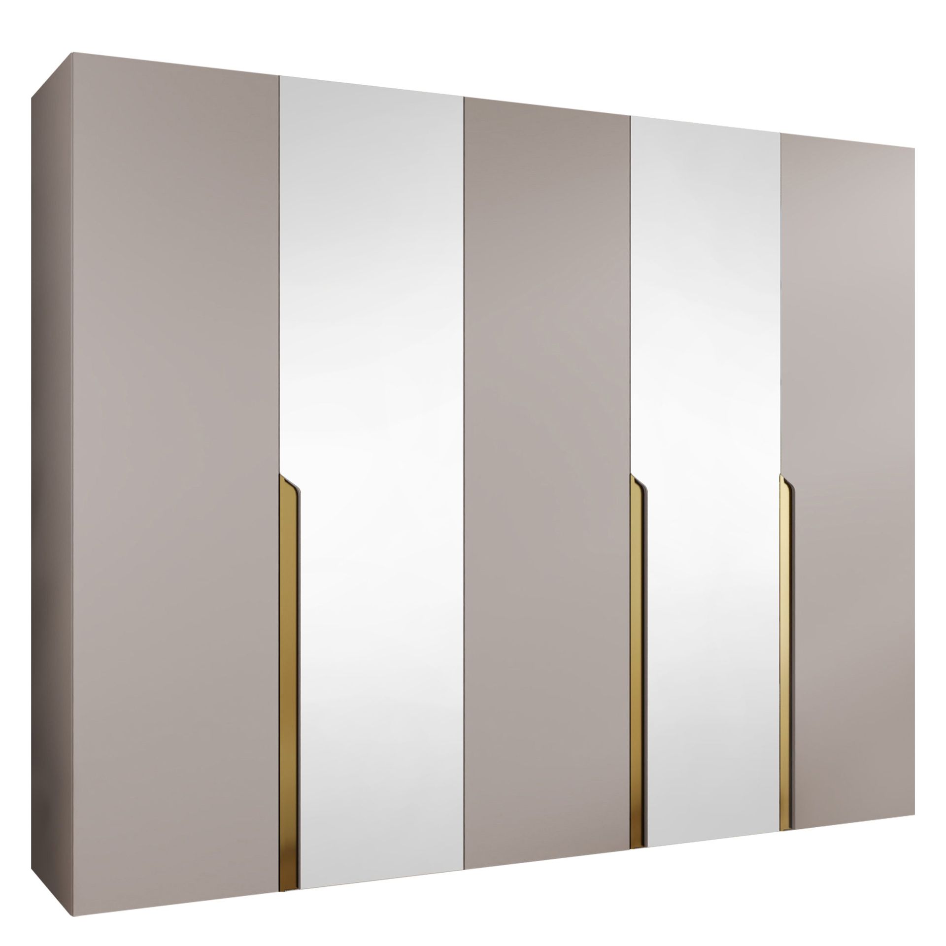 Milias Garderobeskap med speil 250x202 cm - beige