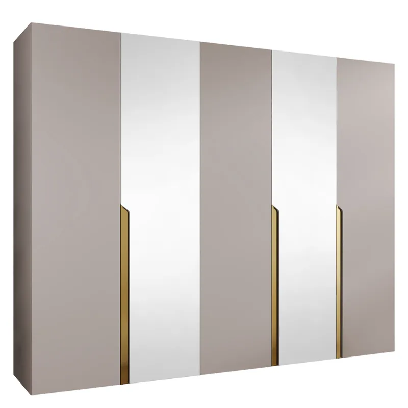 Milias Garderobeskap med speil 250x202 cm - beige - Oppbevaring - Klesoppbevaring - Garderober & garderobesystem