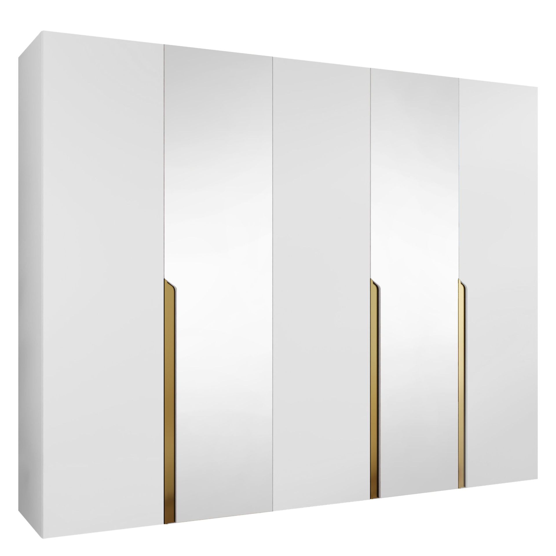Milias Garderobeskap med speil 250x202 cm - hvit