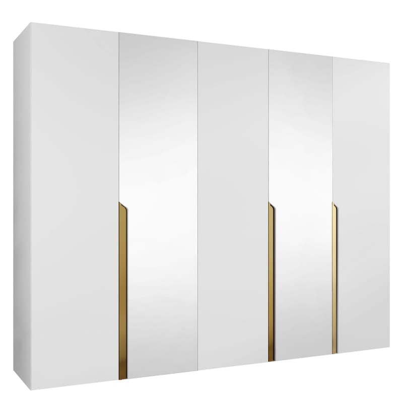 Milias Garderobeskap med speil 250x202 cm - hvit - Oppbevaring - Klesoppbevaring - Garderober & garderobesystem