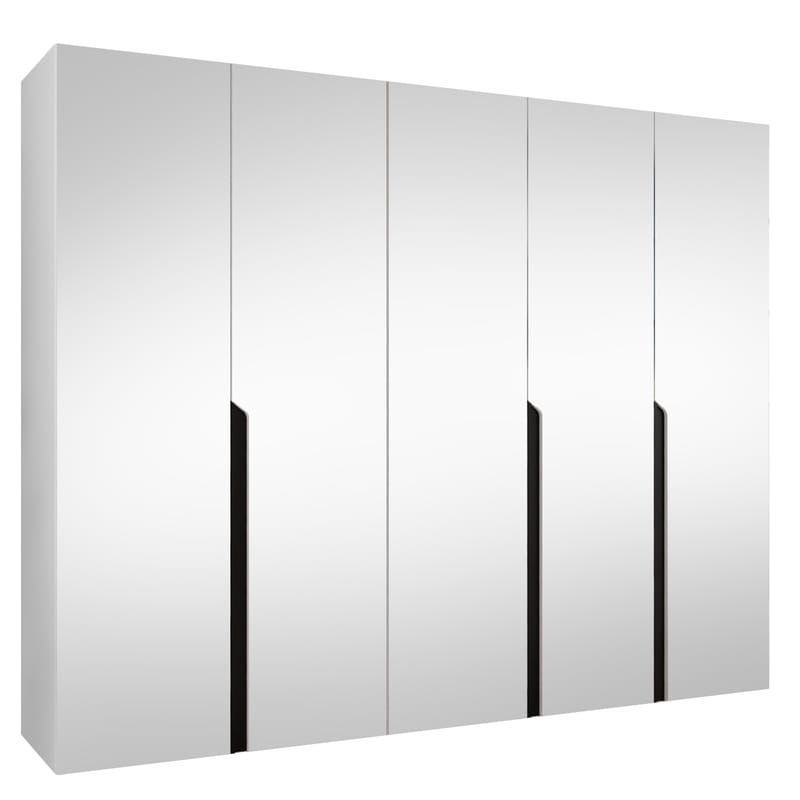 Milias Garderobeskap med speil 250x202 cm - hvit - Oppbevaring - Klesoppbevaring - Garderober & garderobesystem - Garderobeskap & klesskap