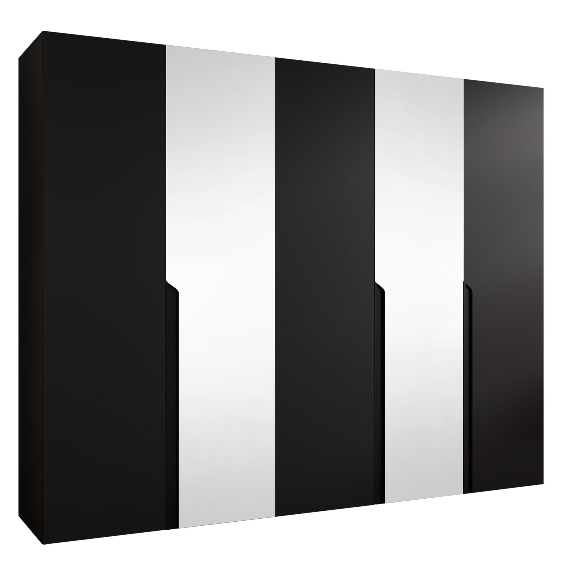Milias Garderobeskap med speil 250x202 cm - Svart, svart