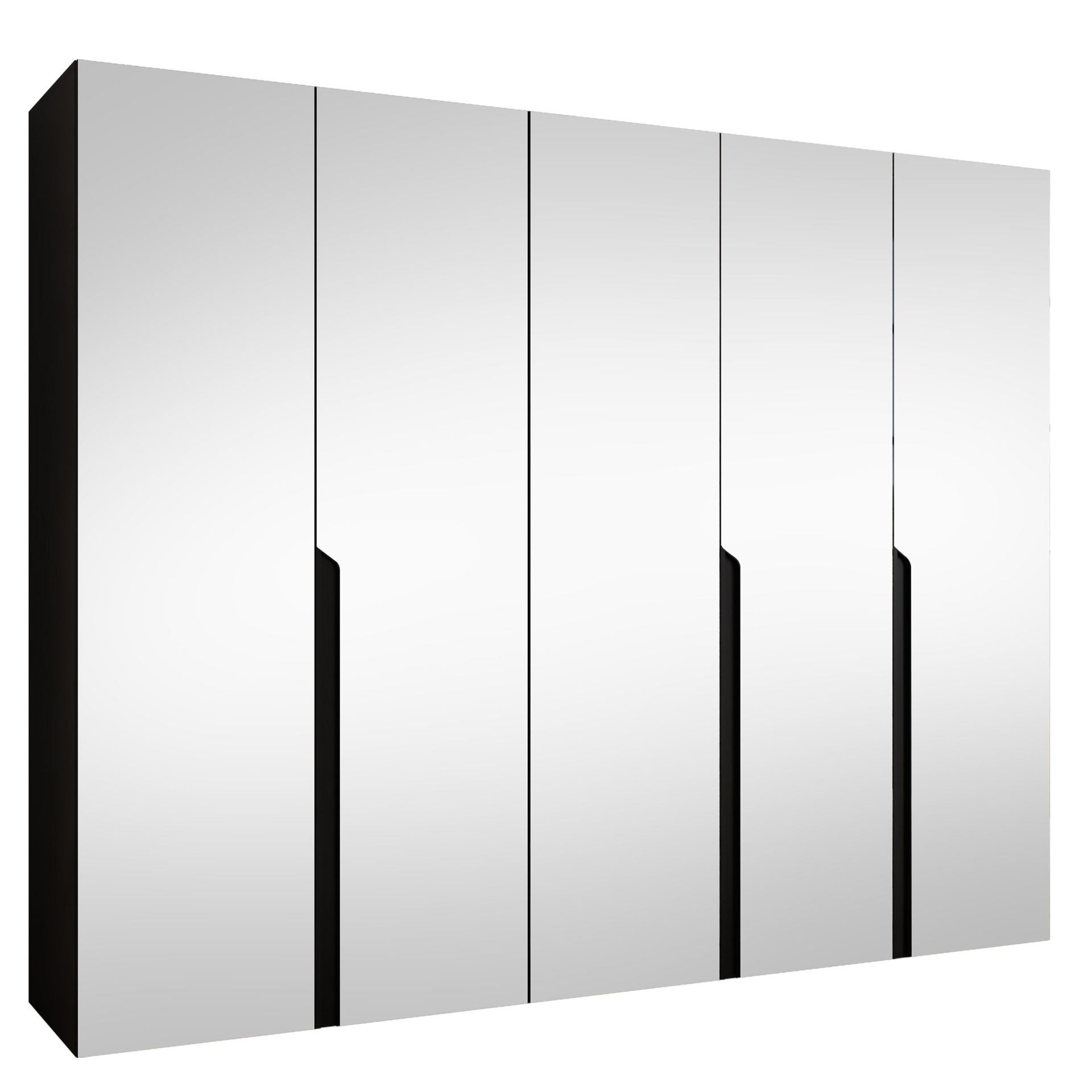 Milias Garderobeskap med speil 250x202 cm - svart