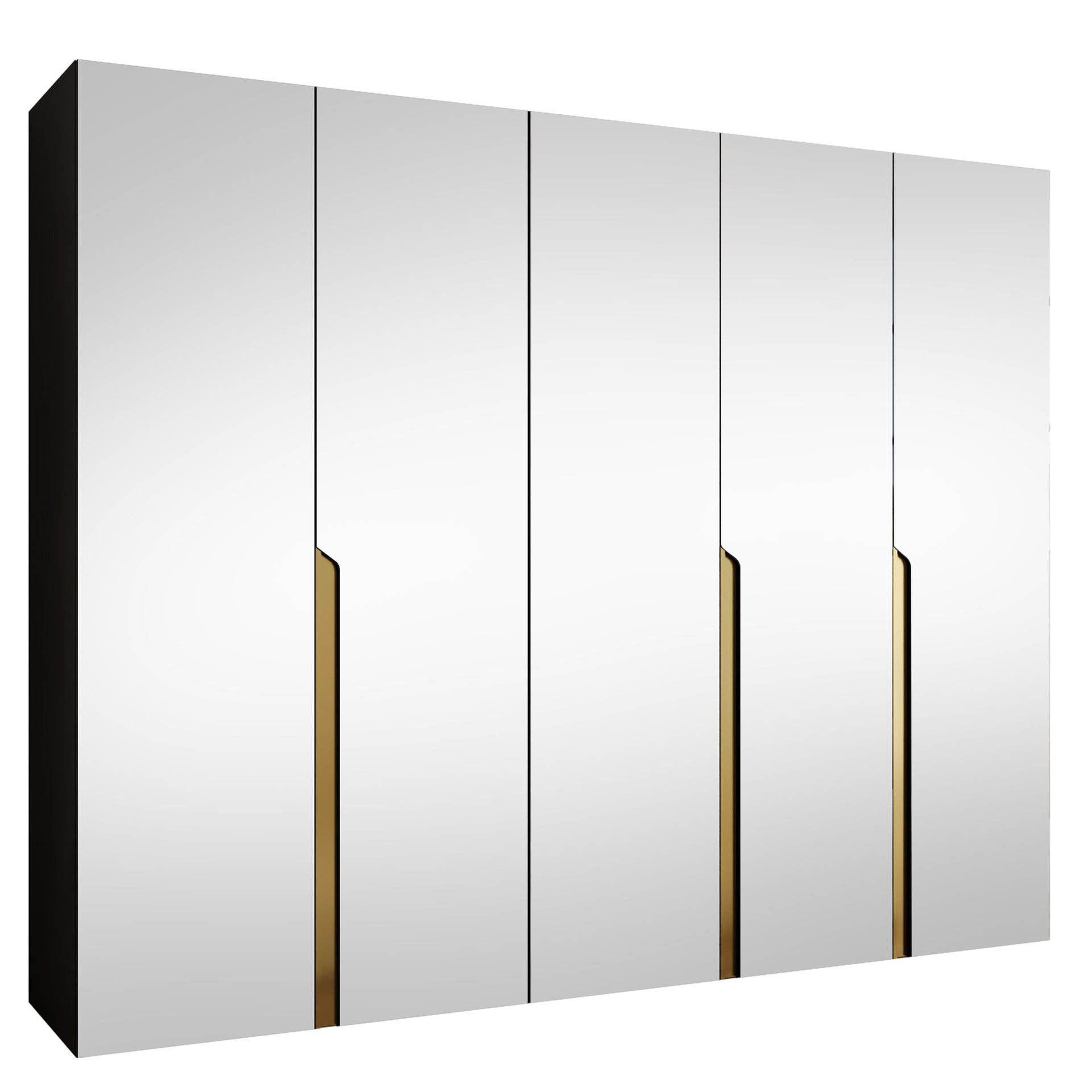 Milias Garderobeskap med speil 250x202 cm - svart