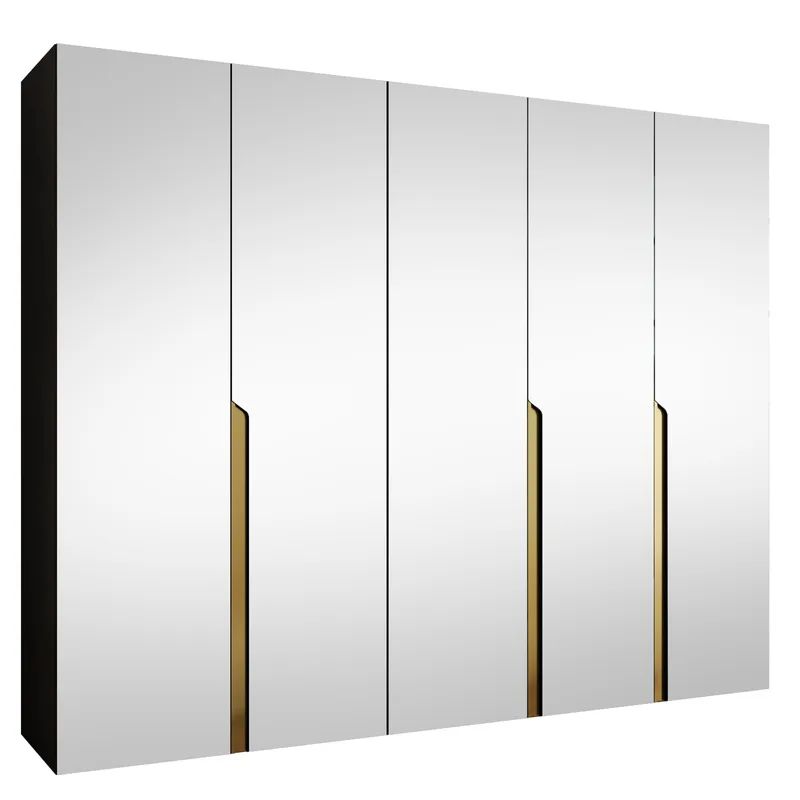 Milias Garderobeskap med speil 250x202 cm, svart