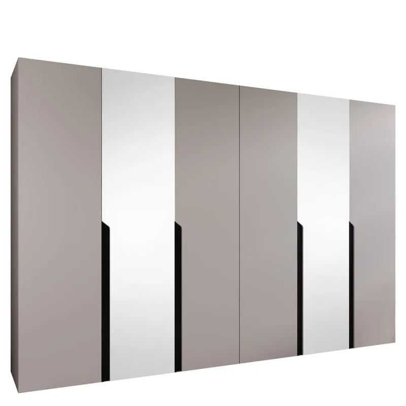 Milias Garderobeskap med speil 300x202 cm - beige - Oppbevaring - Klesoppbevaring - Garderober & garderobesystem