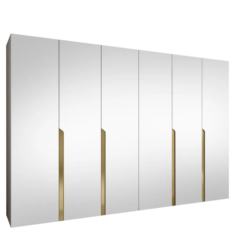 Milias Garderobeskap med speil 300x202 cm - beige - Oppbevaring - Klesoppbevaring - Garderober & garderobesystem - Garderobeskap & klesskap