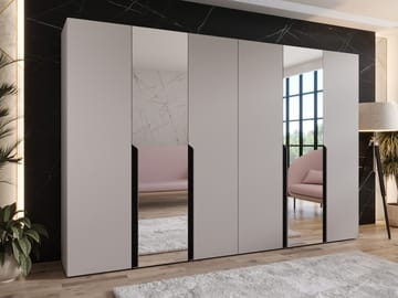 Milias Garderobeskap med speil 300x202 cm - beige - Oppbevaring - Klesoppbevaring - Garderober & garderobesystem
