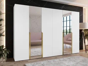 Milias Garderobeskap med speil 300x202 cm - hvit - Oppbevaring - Klesoppbevaring - Garderober & garderobesystem