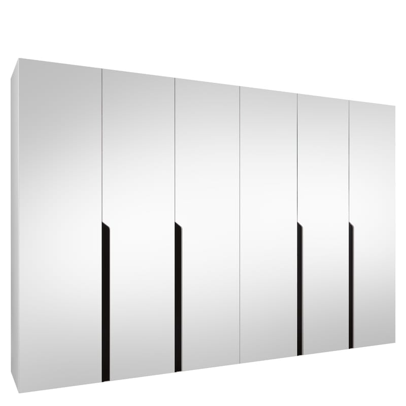 Milias Garderobeskap med speil 300x202 cm - hvit - Oppbevaring - Klesoppbevaring - Garderober & garderobesystem - Garderobeskap & klesskap