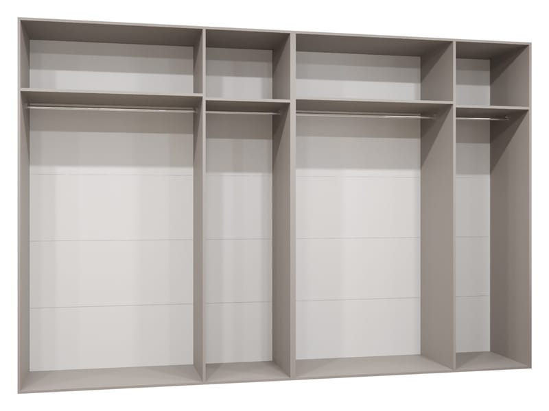 Milias Garderobeskap med speil 300x202 cm - hvit - Oppbevaring - Klesoppbevaring - Garderober & garderobesystem - Garderobeskap & klesskap