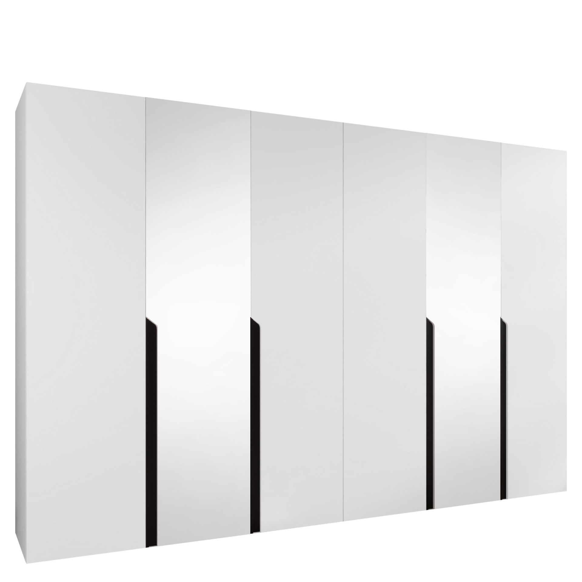 Milias Garderobeskap med speil 300x202 cm - hvit/svart