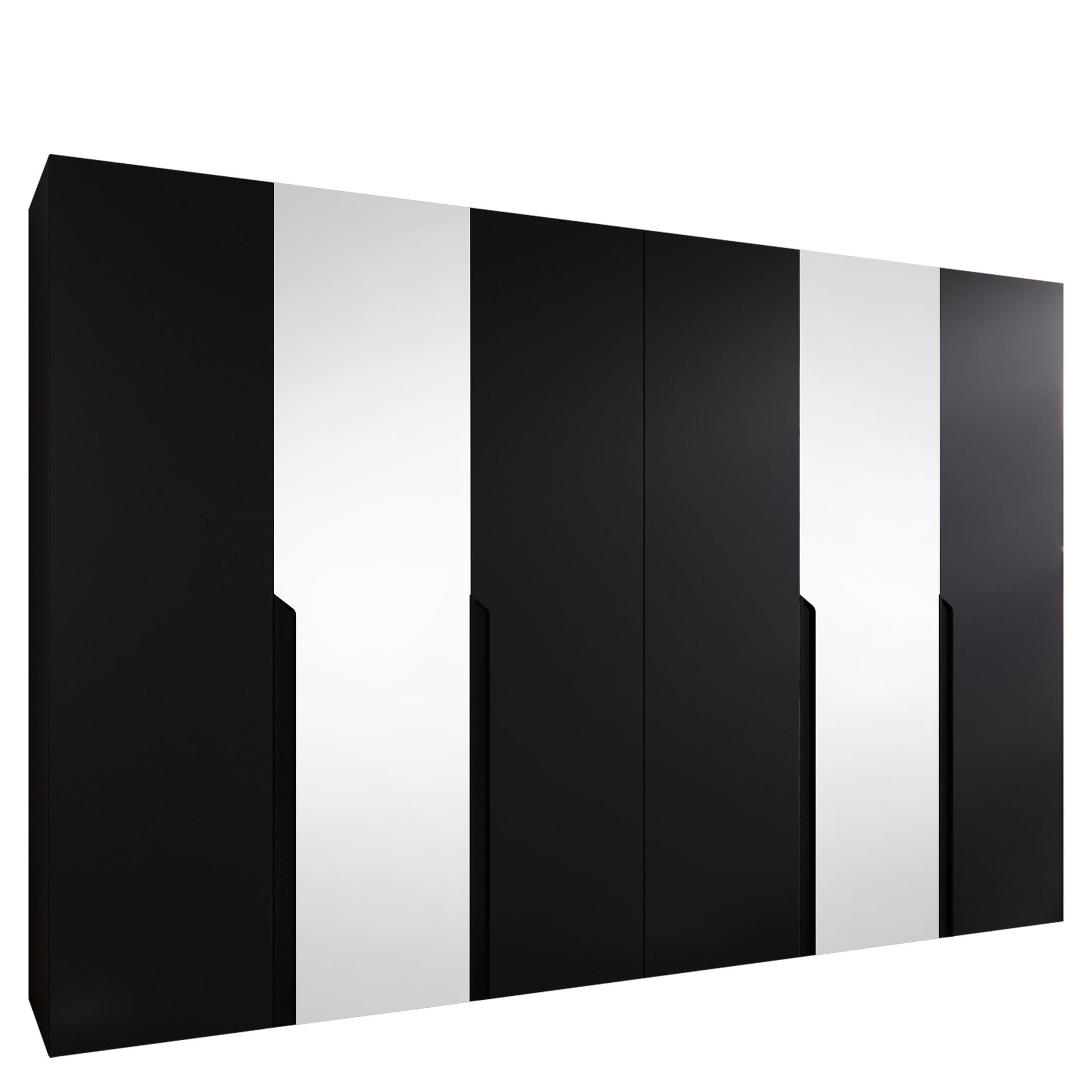 Milias Garderobeskap med speil 300x202 cm - svart