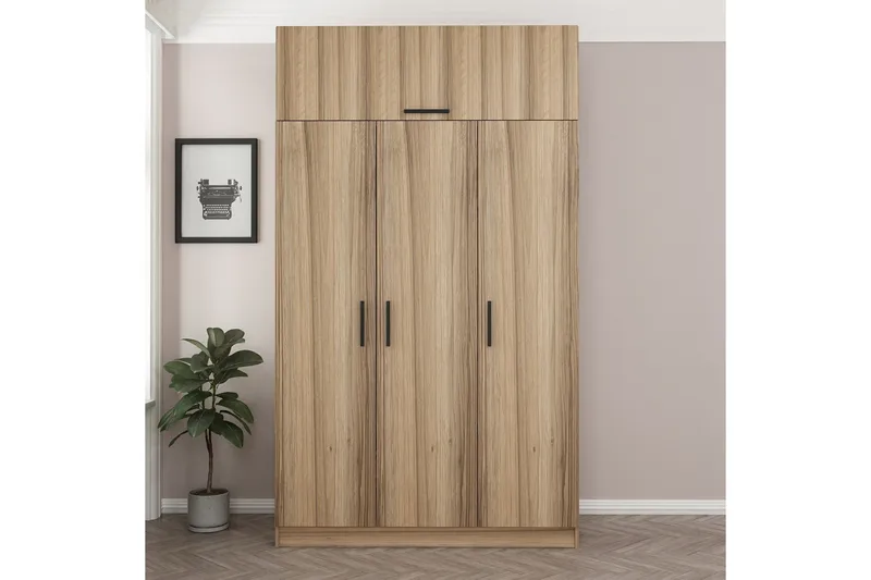 Minar Garderobe 135 cm - Brun - Oppbevaring - Klesoppbevaring - Garderober & garderobesystem