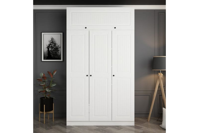 Minar Garderobe 135 cm, Hvit