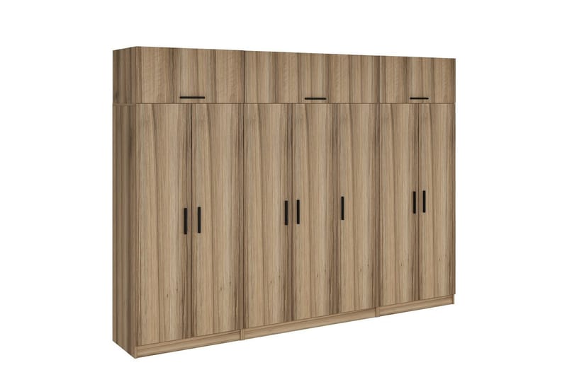 Minar Garderobe 315x235 cm - Valnøtt - Oppbevaring - Klesoppbevaring - Garderober & garderobesystem