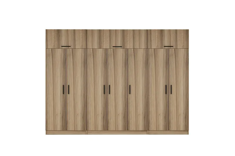 Minar Garderobe 315x235 cm - Valnøtt - Oppbevaring - Klesoppbevaring - Garderober & garderobesystem