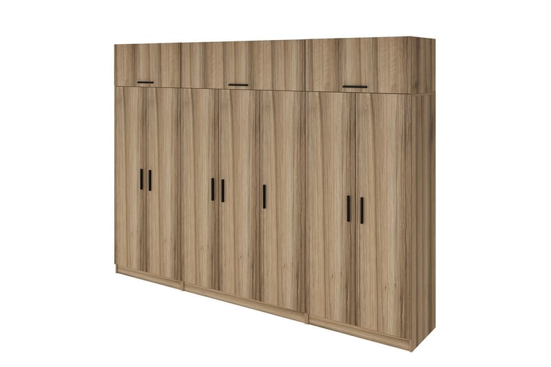 Minar Garderobe 315x235 cm - Valnøtt - Oppbevaring - Klesoppbevaring - Garderober & garderobesystem