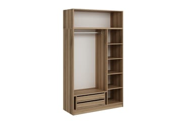 Minar Rektangulær Garderobe 135 cm i Mørkt Tre - Brun - Oppbevaring - Klesoppbevaring - Garderober & garderobesystem