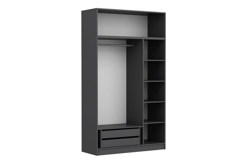 Minar Rektangulær Garderobe 135 cm i Malt Tre - Grå - Oppbevaring - Klesoppbevaring - Garderober & garderobesystem