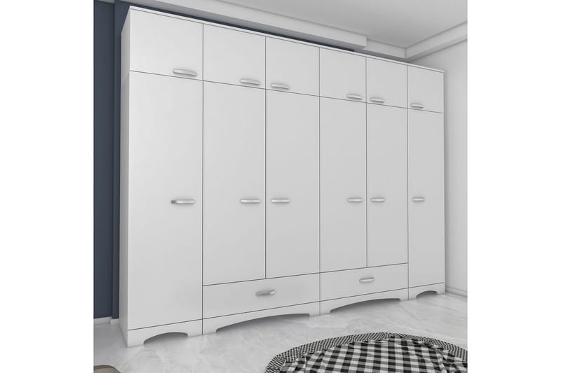 Miralis Garderobesskåp 245x226 cm - Hvit - Oppbevaring - Klesoppbevaring - Garderober & garderobesystem - Garderobeskap & klesskap