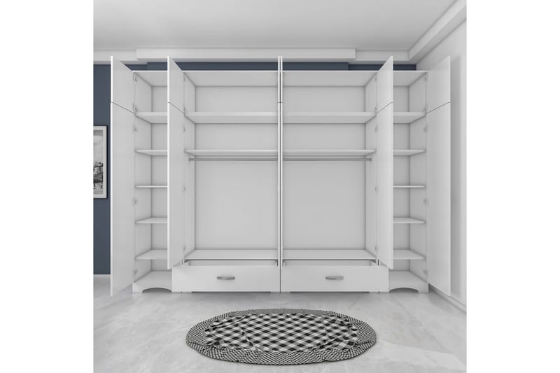 Miralis Garderobesskåp 245x226 cm - Hvit - Oppbevaring - Klesoppbevaring - Garderober & garderobesystem - Garderobeskap & klesskap