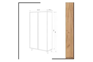 Mod Garderobeskap 100 cm i Malt Tre - Hvit|Brun - Oppbevaring - Klesoppbevaring - Garderober & garderobesystem