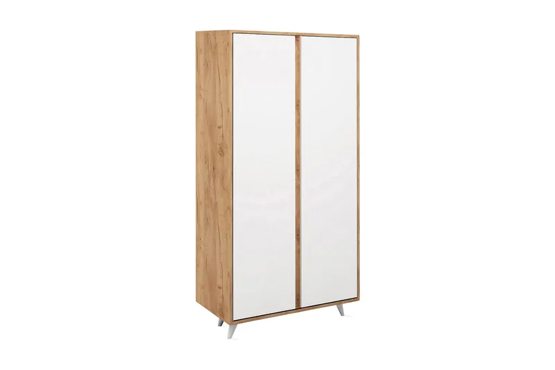 Mod Garderobeskap 100 cm i Malt Tre, Hvit|Brun