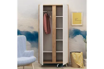 Mod Garderobeskap 100 cm i Malt Tre - Hvit|Brun - Oppbevaring - Klesoppbevaring - Garderober & garderobesystem