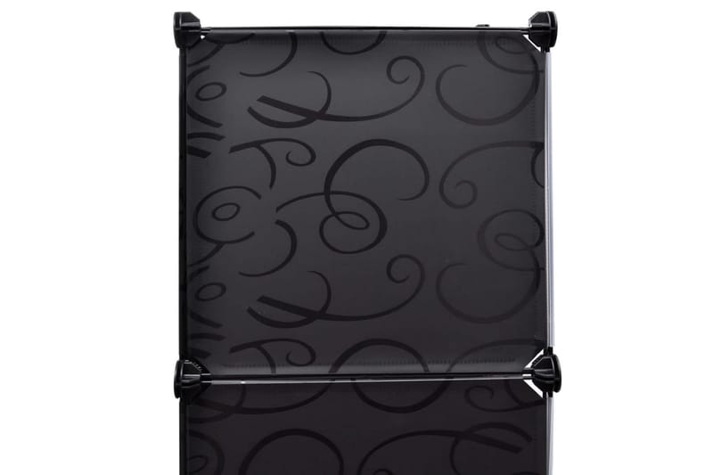 Modulskap med 9 rom 37x115x150 cm svart og hvit - Oppbevaring - Klesoppbevaring - Garderober & garderobesystem