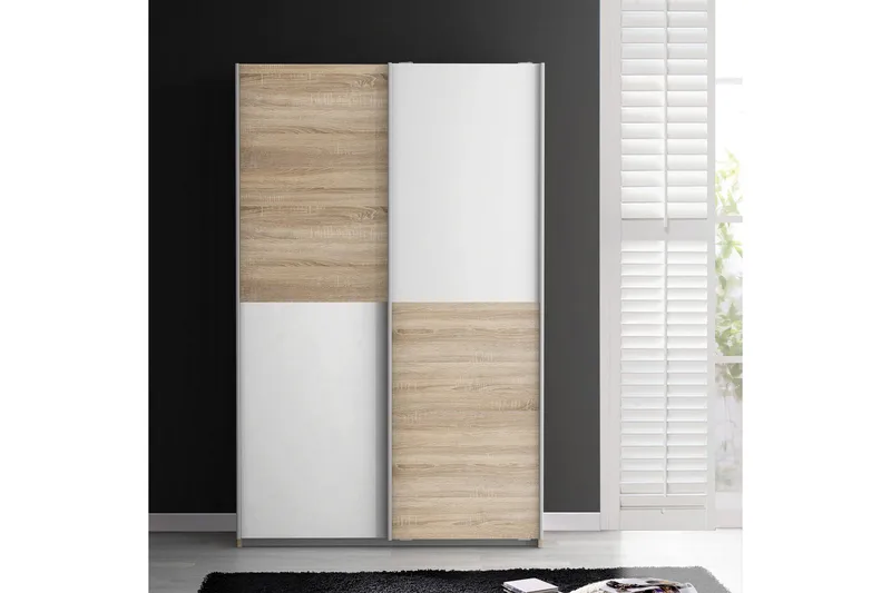 Molgaard Garderobe 120x191 cm - Brun / Hvit - Oppbevaring - Klesoppbevaring - Garderober & garderobesystem