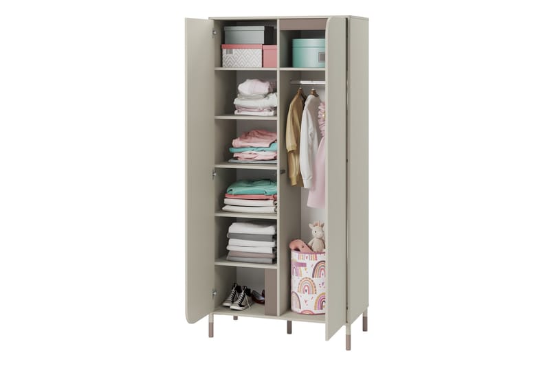 Monfort Garderobeskap 92x201 cm - Beige - Oppbevaring - Klesoppbevaring - Garderober & garderobesystem