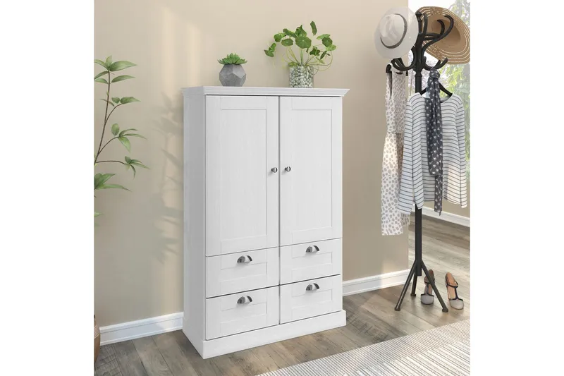 Motala Garderobe 83x130 cm - Hvit - Oppbevaring - Klesoppbevaring - Garderober & garderobesystem