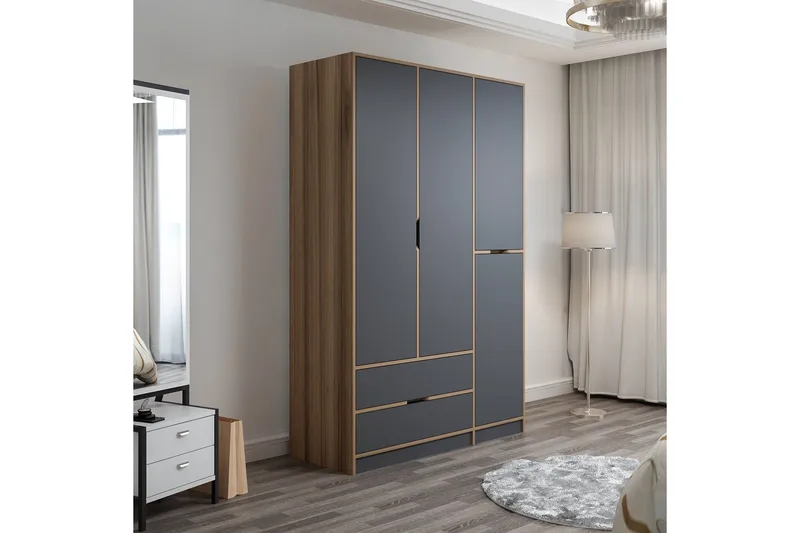 Munna Garderobe 140x208 cm - Antrasitt - Oppbevaring - Klesoppbevaring - Garderober & garderobesystem