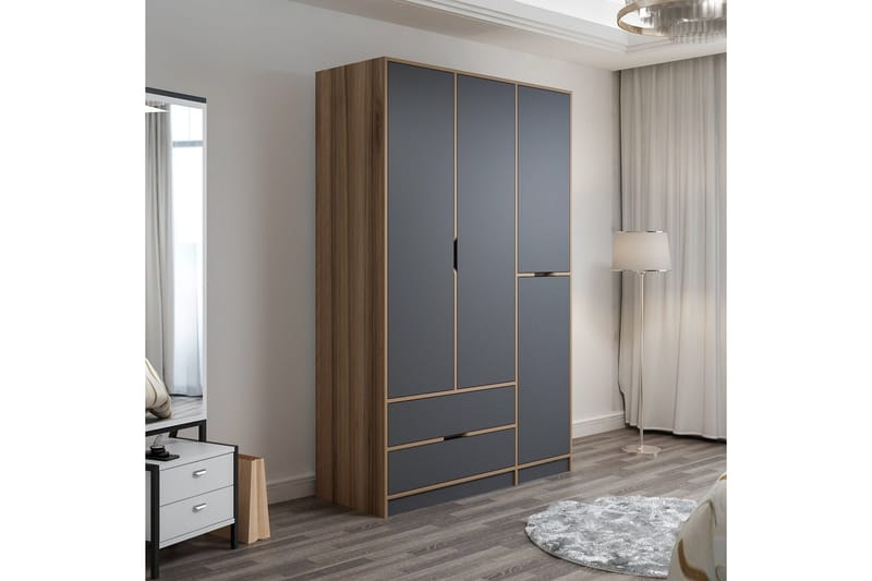 Munna Garderobe 140x208 cm - Antrasitt - Oppbevaring - Klesoppbevaring - Garderober & garderobesystem
